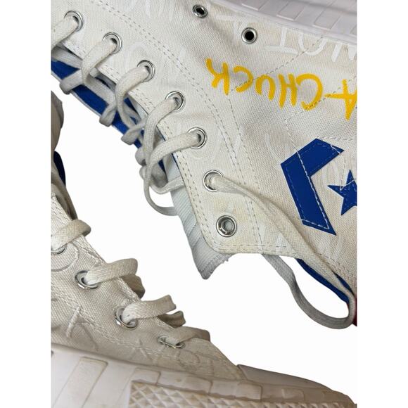 Converse Not A Chuck High Top Shoes White/Blue/Red Size 12 – Preowned - Picture 3 of 14